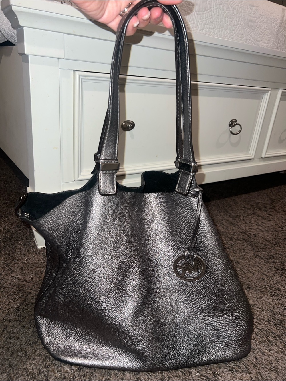 Michael Kors Black Leather Shoulder Tote